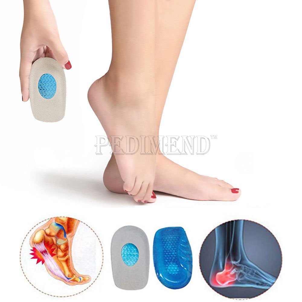 Pedimend (3PAIR – 6pcs) per tallone in gel di silicone sottopiede | ridurre i dolori dolori muscolari e | riduce l' attrito e pressione sul tallone | dolore alleviare il mal di fascia plantare |