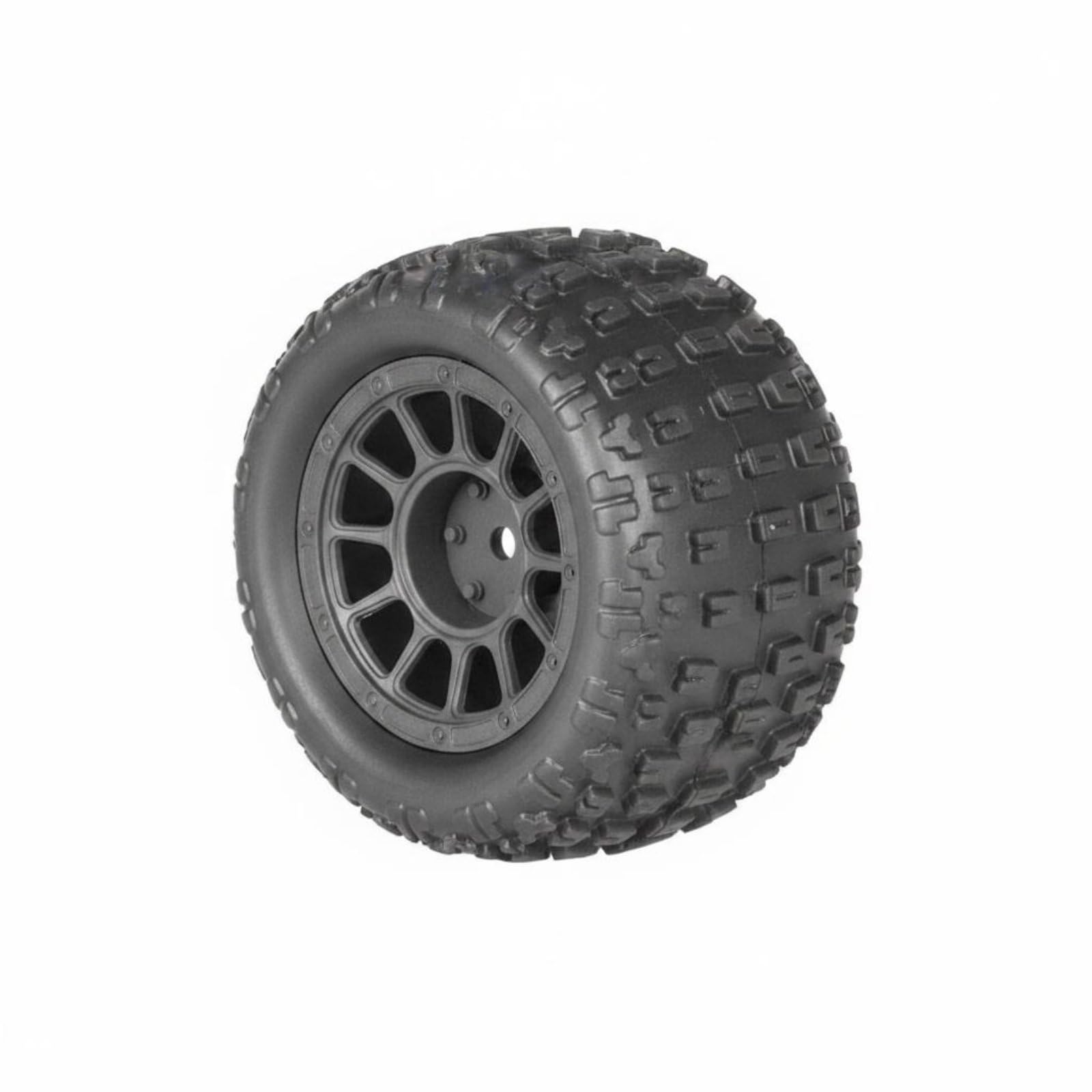 4 Stück RC Auto Reifen Modellreifen Rädersatz Profil Geländegängigkeit Material für 1/18 Wiese Schotter Strecke, Schwarz