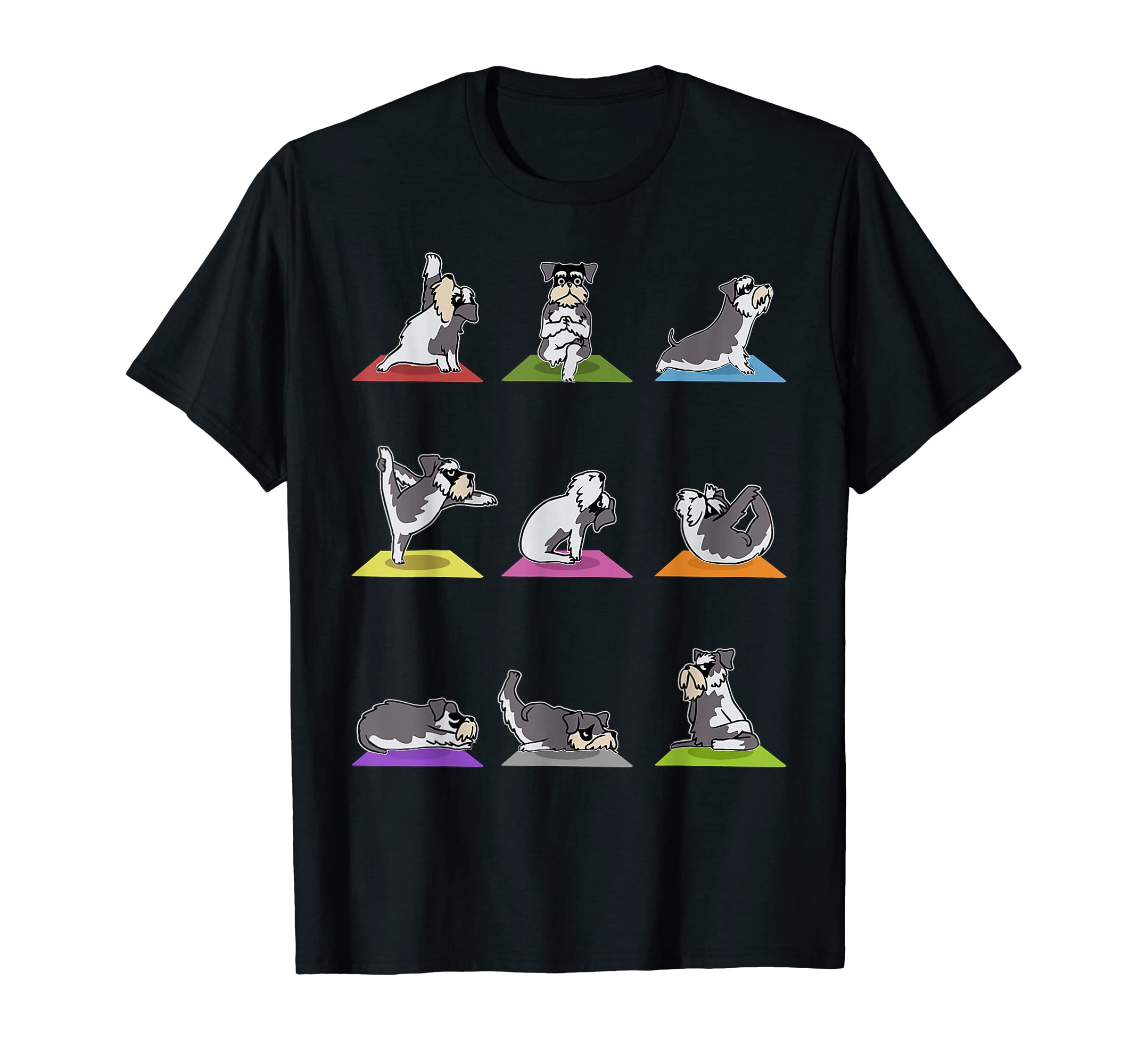 Funny Miniature Schnauzer Dogs Yoga Poses Meditation Lovers T-Shirt