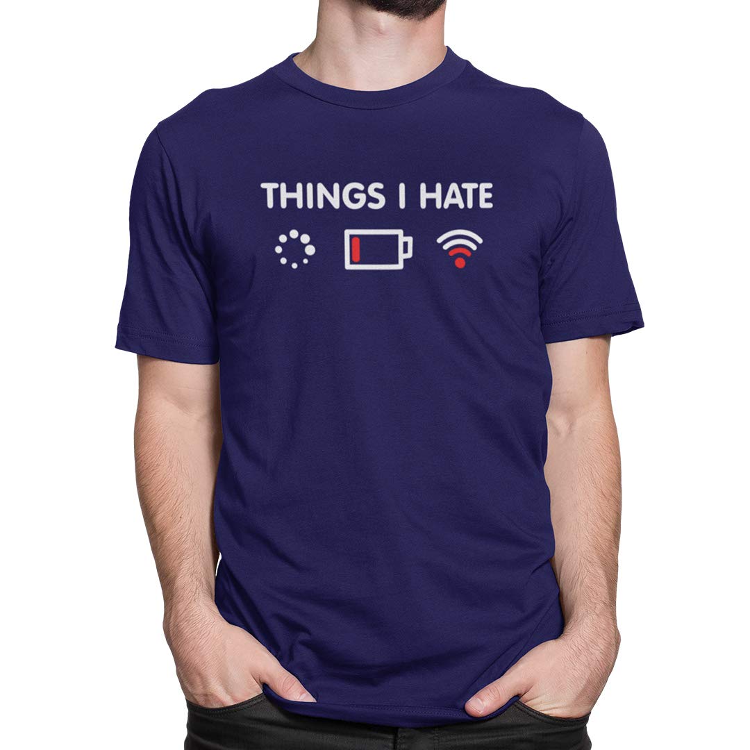 DUDEME Things I Hate T-Shirt, 100% Cotton T-Shirts for Programmer, Coding, Developer, Software Mens, Round Neck T Shirts for Women, Half Sleeve Tshirt for Men