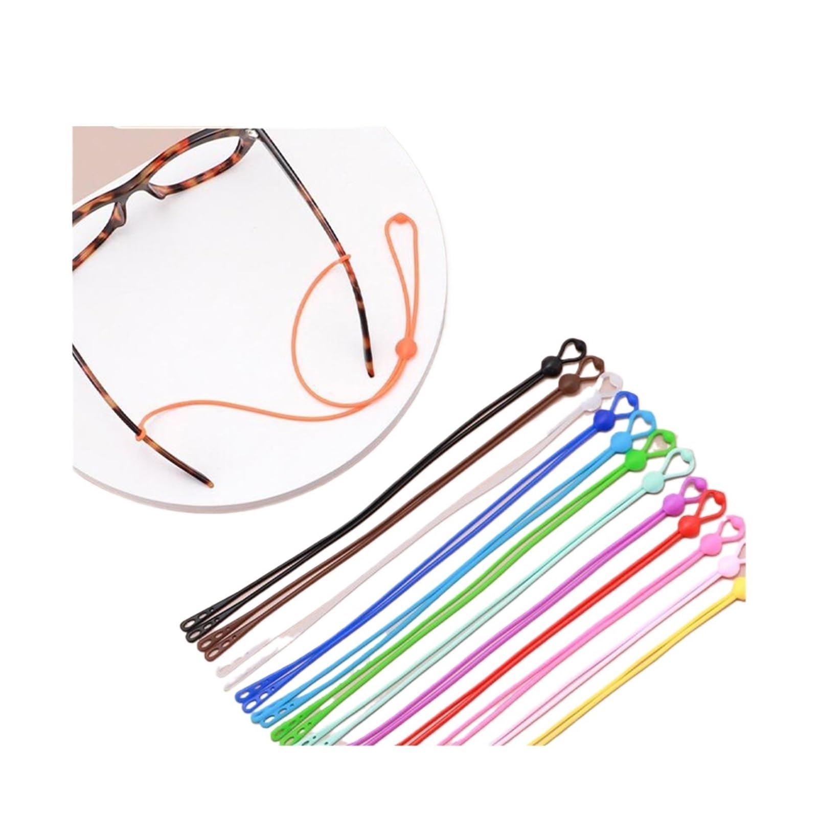 10pcs Silicone Three Hole Glasses Cord Pour Lunettes