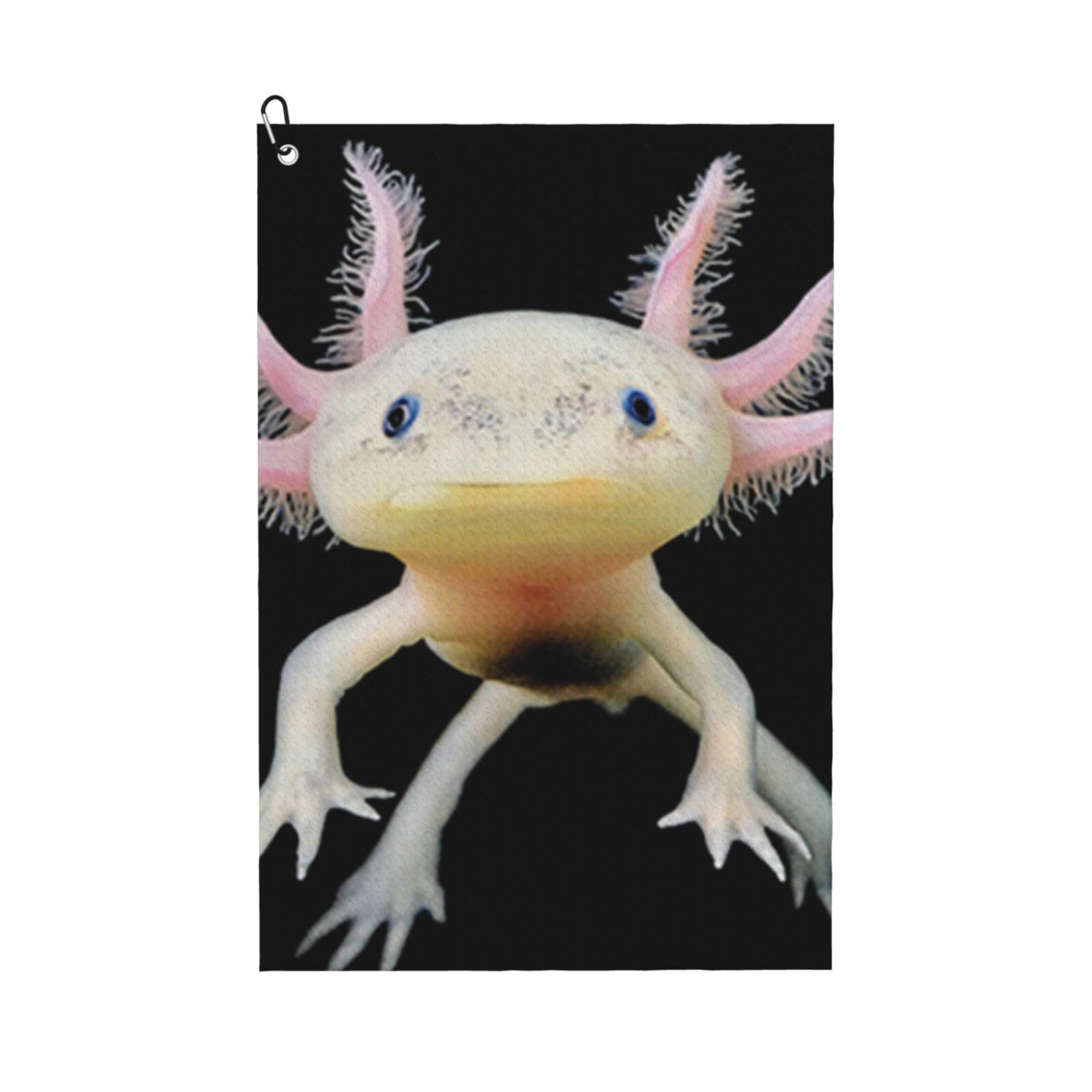 Hnnkloy Axolotl Print, 16x24 in Portable Waffle Golf Towels with Carabiner Clip for Golf Bag