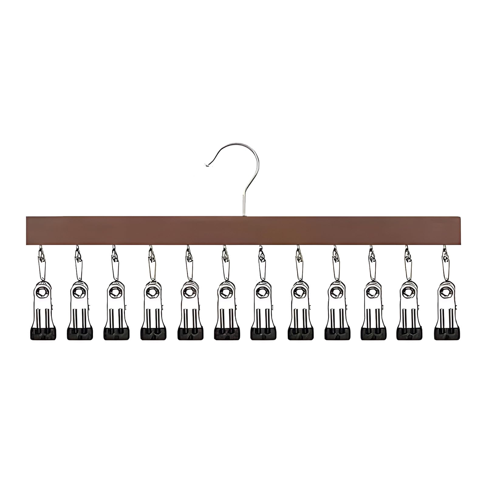 EcoGleam Closet Organizer with Clips Wooden Pants Hat Hangers Bedroom