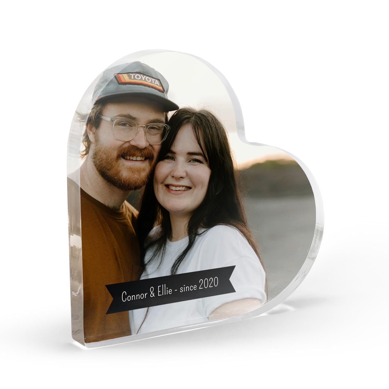 1 Personalised Customised Photo Text Upload Acrylic Freestanding Photo Frame Love Heart Block or Coaster as Gift Present Christmas Anniversary Valentines 100mm X 100mm Primary Teaching Services