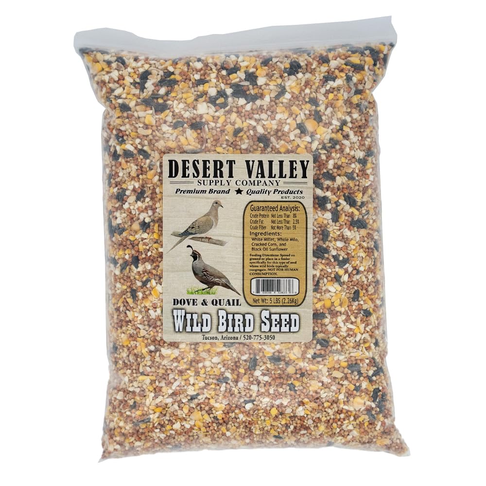Desert Valley Dove and Quail Seed, All Natural Premium Wild Bird and Wildlife Food (5 Pounds)