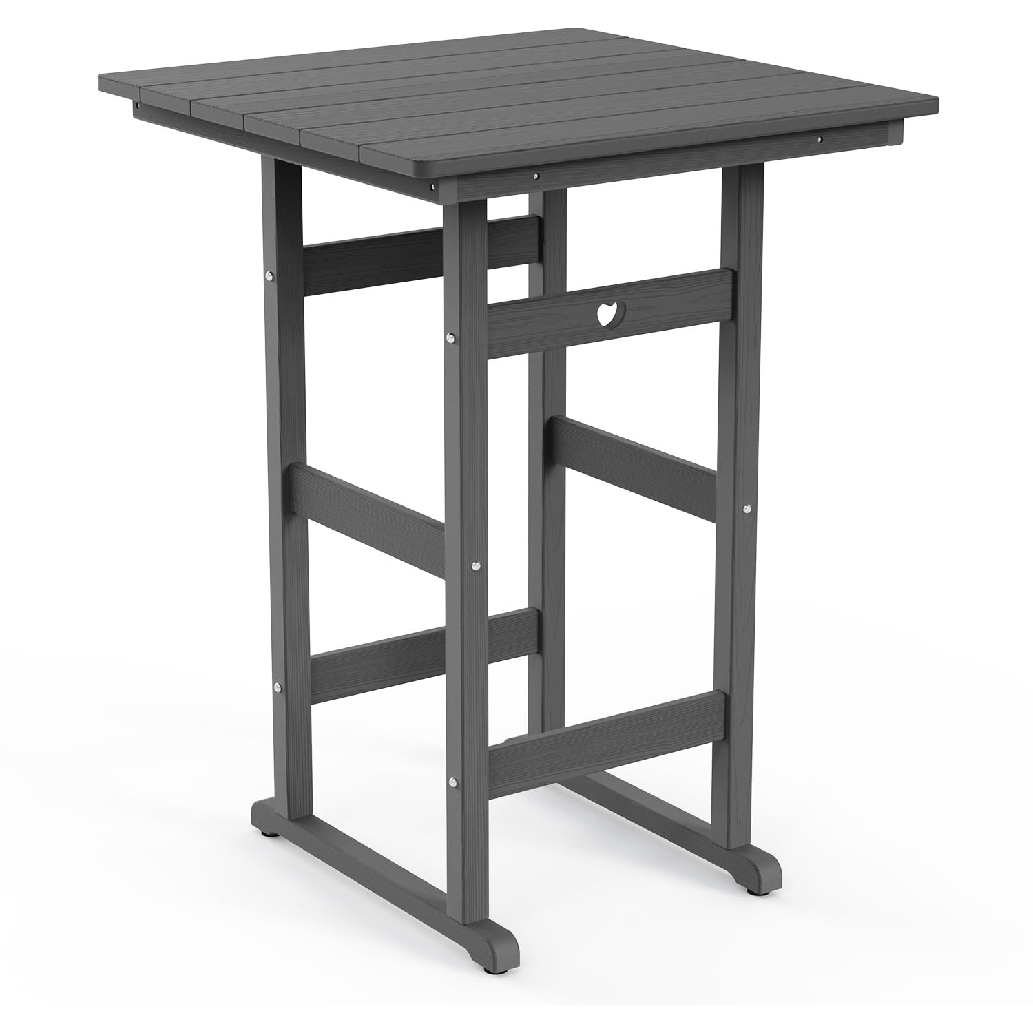 Orbcove Adirondack Outdoor Bar Table, Durable HDPE Composite, Weather Resistant, Easy to Clean, Perfect for Backyard and Poolside Use, Grey