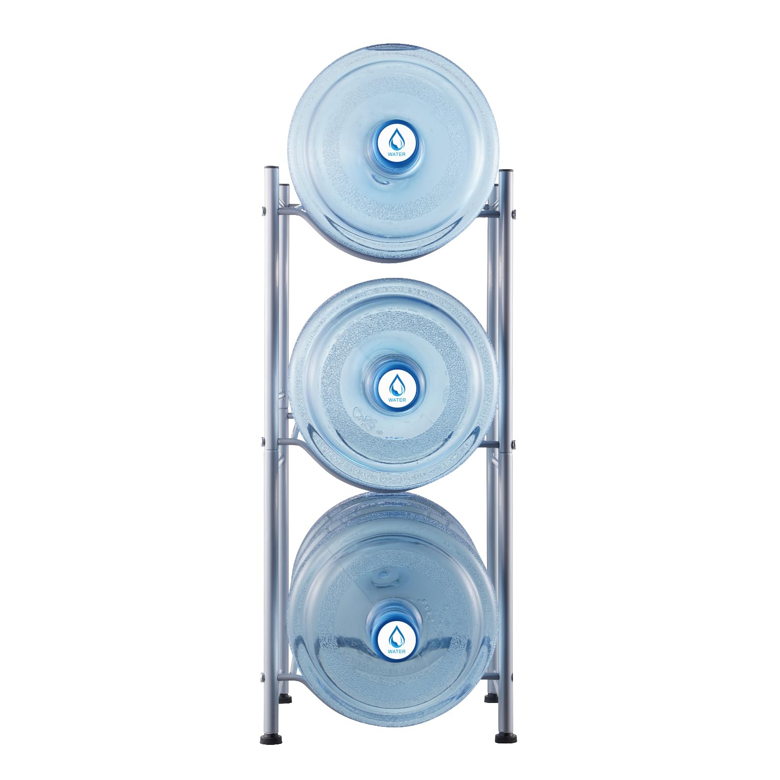 VEVOR in Ferro a 3 Livelli per Acqua in Bottiglia per 3 Bottiglie, 18,9 L, per 3 Bottiglie, Resistente per Cucina Ufficio Soggiorno Argento