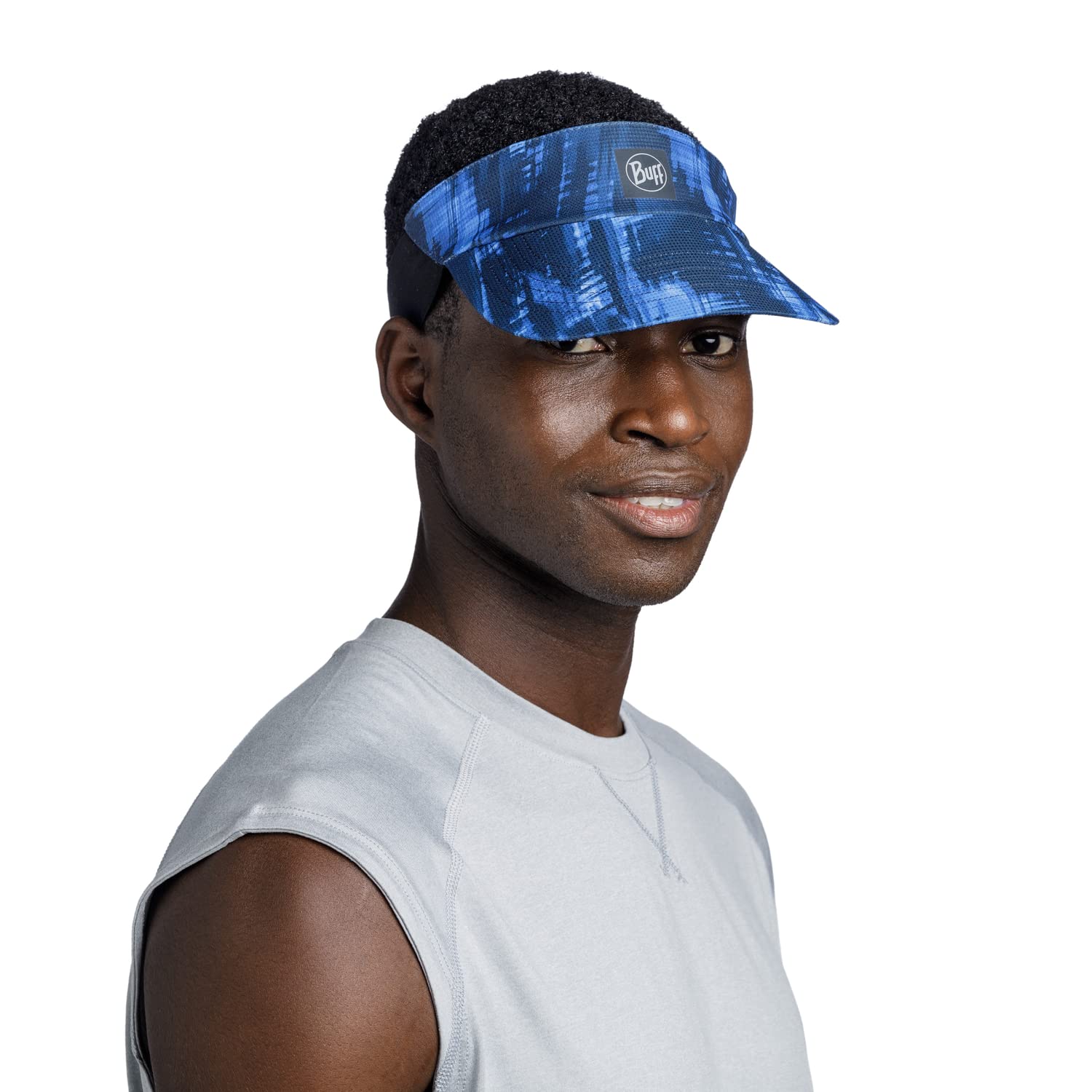 Buff Adults Solid Go Elasticated Adjustable Running Cap Visor - Attel Blue - SM - Image 3