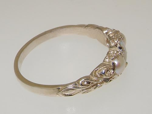 Miniatura 5 de LetsBuySilver Anillo de promesa de plata de ley 925 con ópalo auténtico y perla cultivada para mujer, talla 9