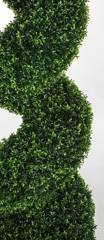 6' UV-Resistant Outdoor Artificial Dwarf Boxwood Spiral Topiary Tree w/Pot -Green