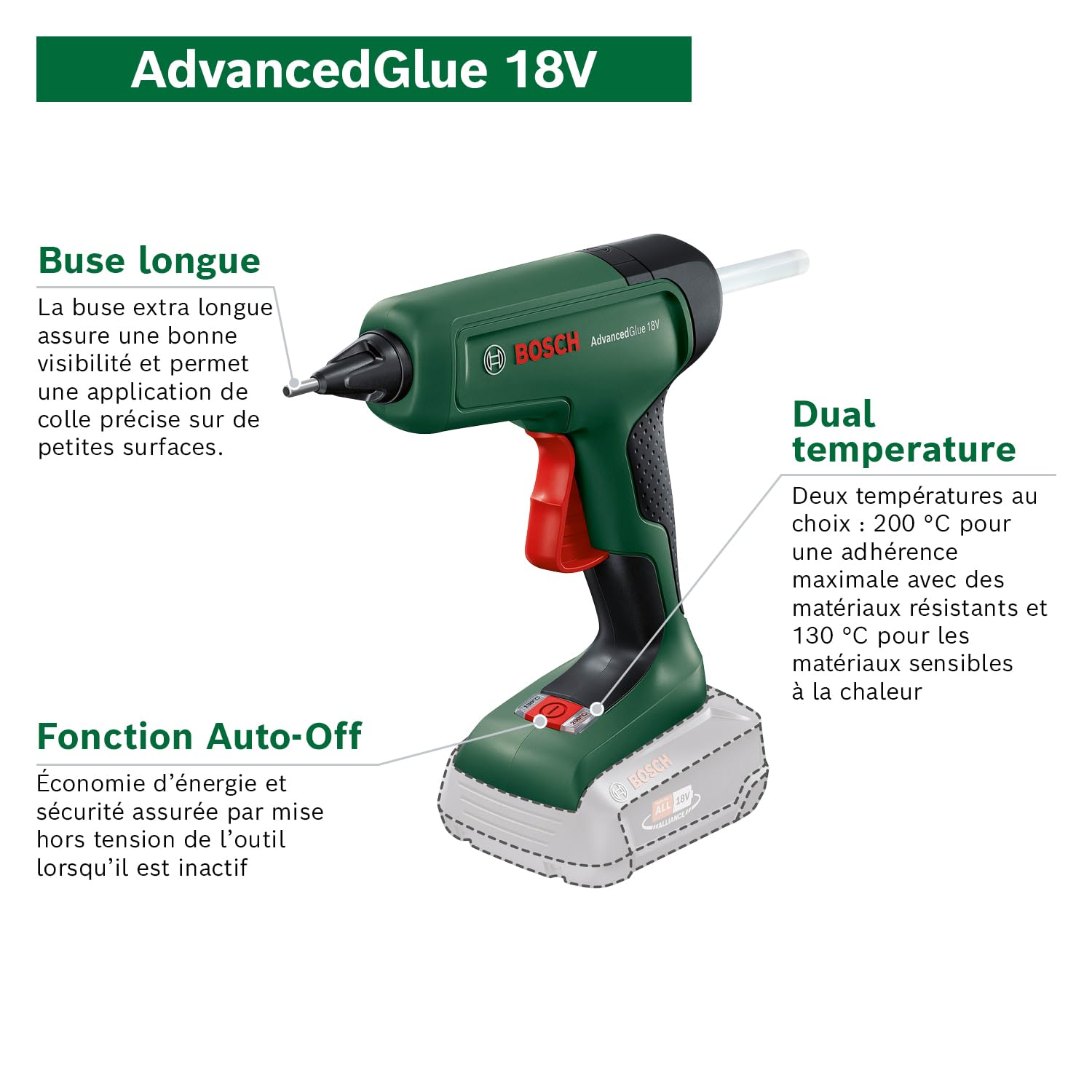 Bosch AdvancedGlue 18v Akülü Tutkal Tabancası Solo (Aküsüz) fiyat en ucuz taksit