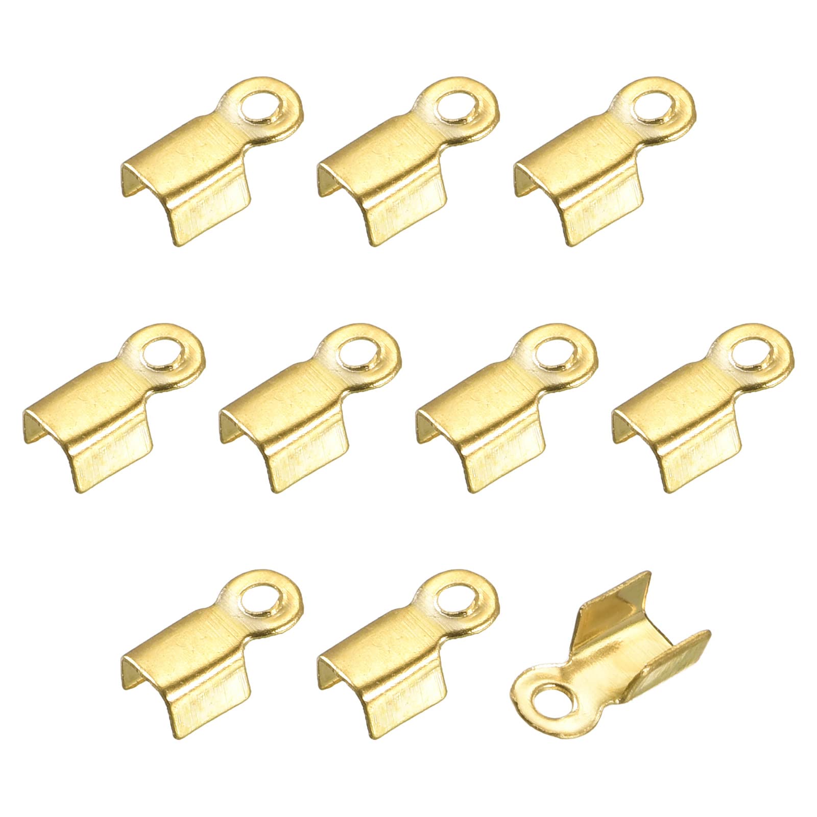 400 extrémités de cordon pliables 3x6 mm dorées pour création de bijoux et cordons en cuir