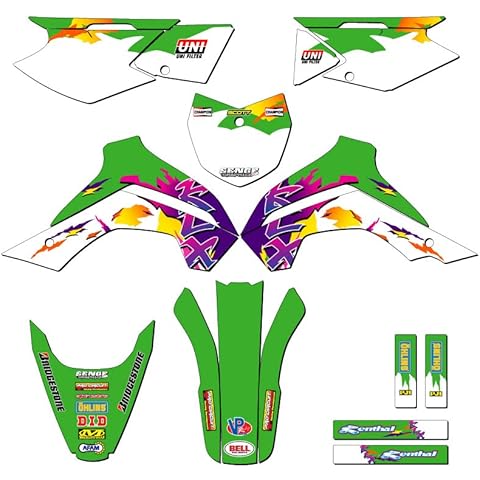 2021-2022 KLX 140 R RL THROWBACK Green Senge Graphics Complete Kit Compatible with Kawasaki Cover