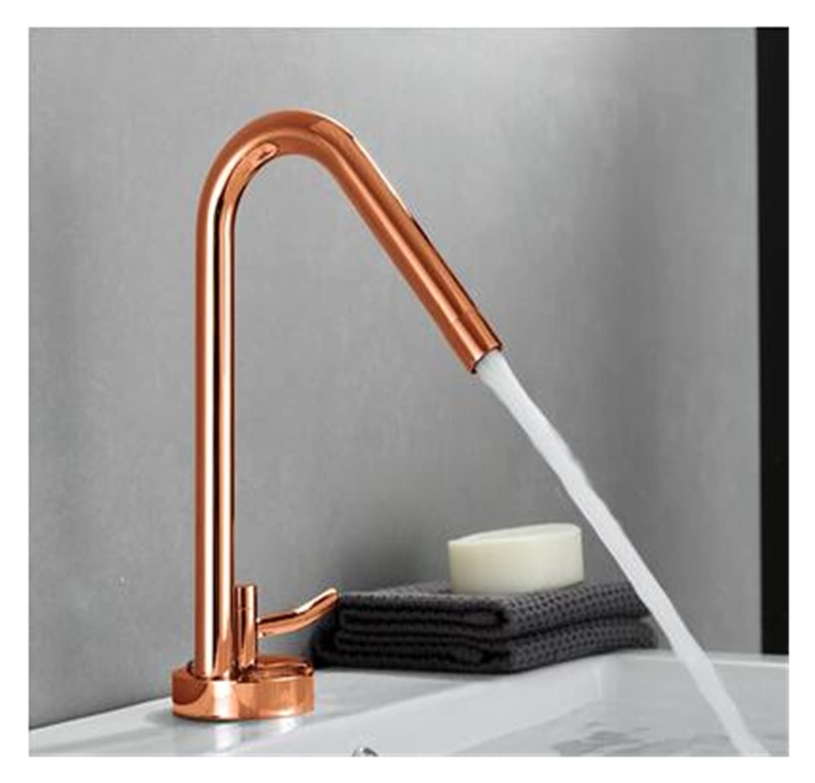 Mitigeur de lavabo en laiton mélangeur eau chaude froide robinet de salle de bain rosso grue