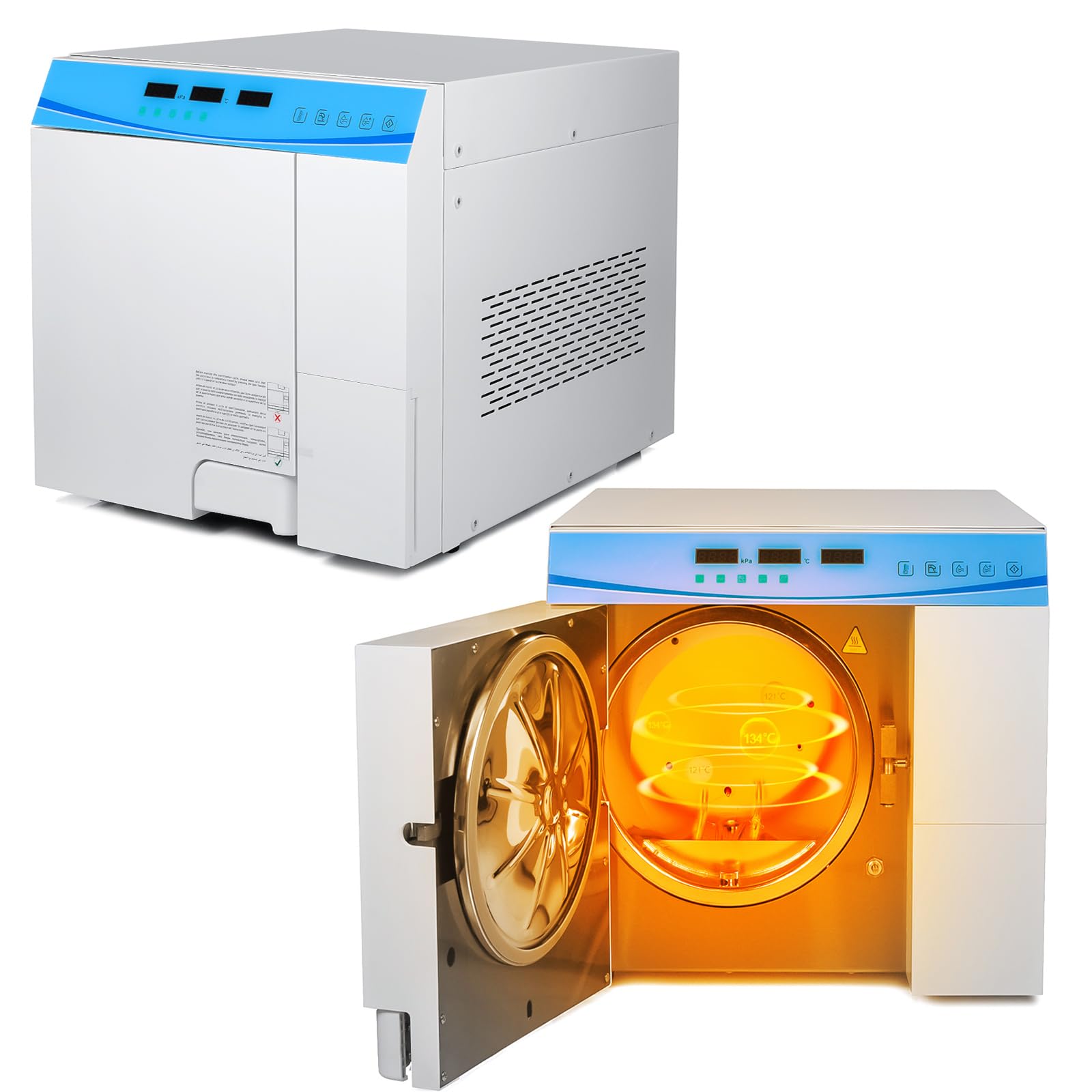 Global-Dental Autoclave High Pressure High Temperature Steam Vacuum + Drying Function Automatic Temperature Control Adjustable Over-Heat Protection