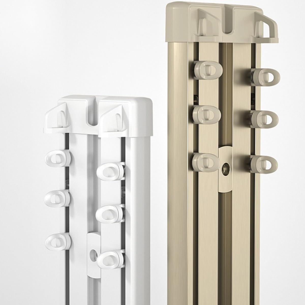 Vorhangschienen 2-läufig Gardinenschiene Strapazierfähige - Schiene Aluminium Schienen Zimmer Trennwand Doppelläufig Metall-Stange Für Schiebevorhang Wohnmobil(Brown,310cm)