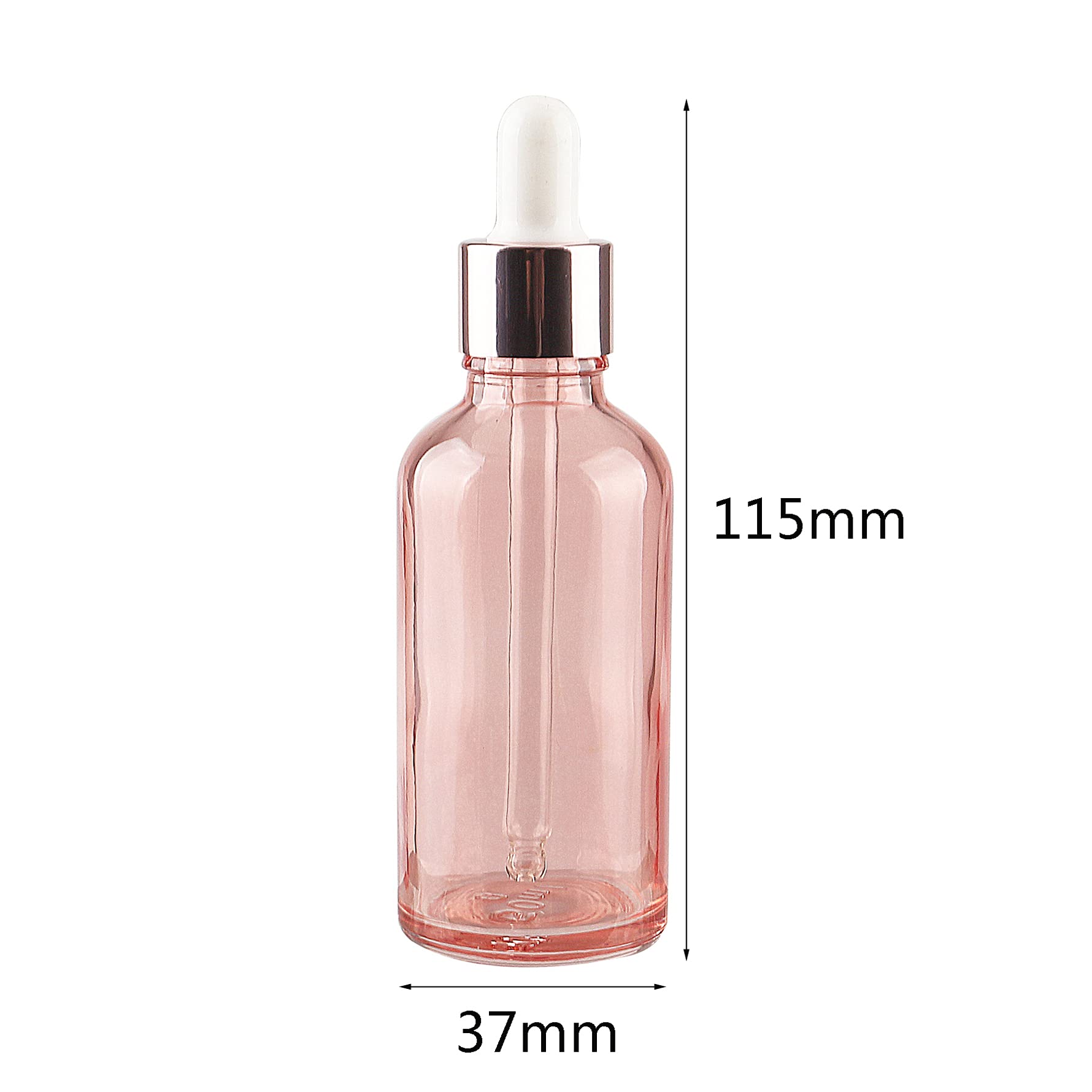 12 Pieza 50ml Rosa Botellas de Cristal con Pipeta, 50 ml Frasco Cuentagotas Cristal con Tapón de Rosca Rosa, Botella de Vidrio con Cuentagotas para Aceite Esencial Aromaterapia