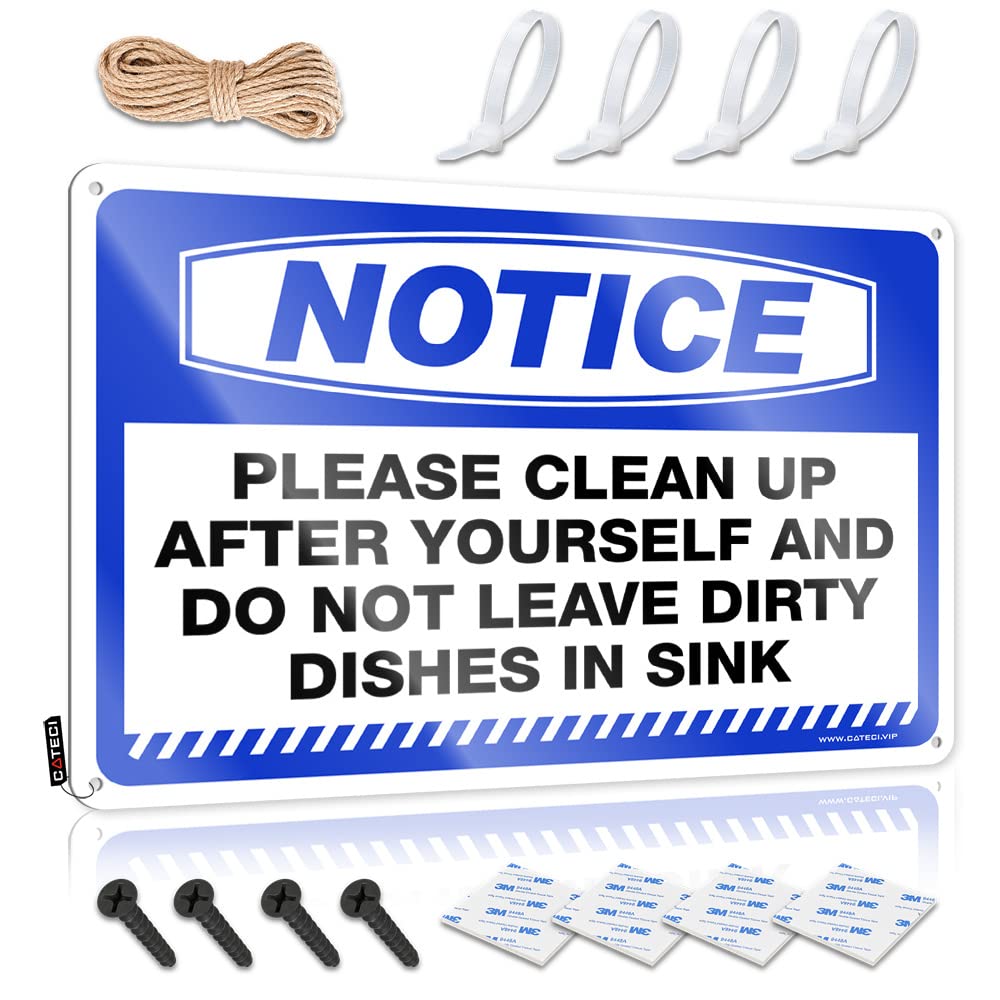 Metal Signs Vintage Funny Notice Please Clean Up After Yourself And Do Not Tin Sign Sign Decor Sarcastic Signs(20X30CM)