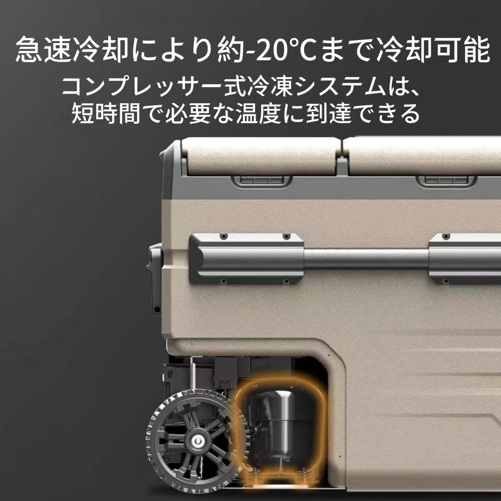 Amazon.co.jp: ポータブル冷蔵庫 車載冷蔵庫 2室 35L バッテリー内蔵