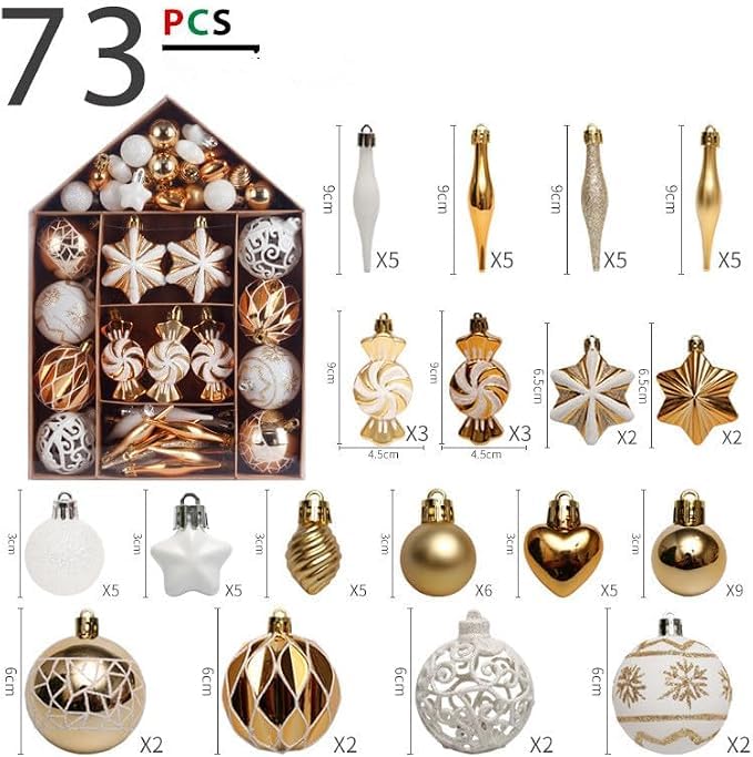 Set di Ornamenti Natalizi a Forma di Caramella Colorati 73 Pz，T