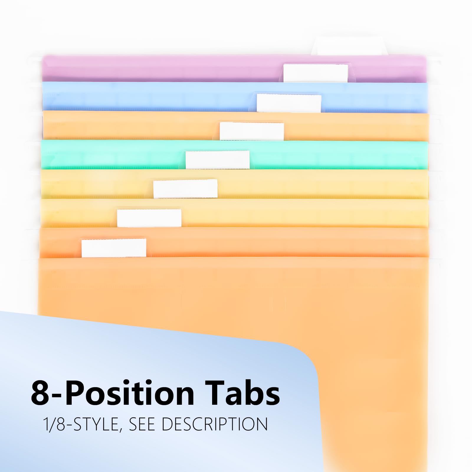 Lot de 6 dossiers suspendus en plastique, format lettre, solides et durables, onglets de coupe 1/5, pour fichiers volumineux, classement au bureau et à la maison (36, couleur macaron)
