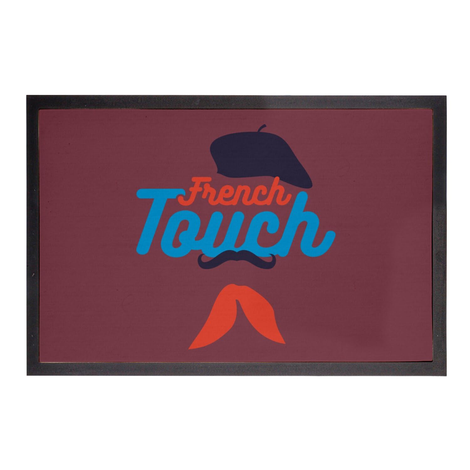 Paillasson rouge tapis entrée grand format 75x50cm French Touch
