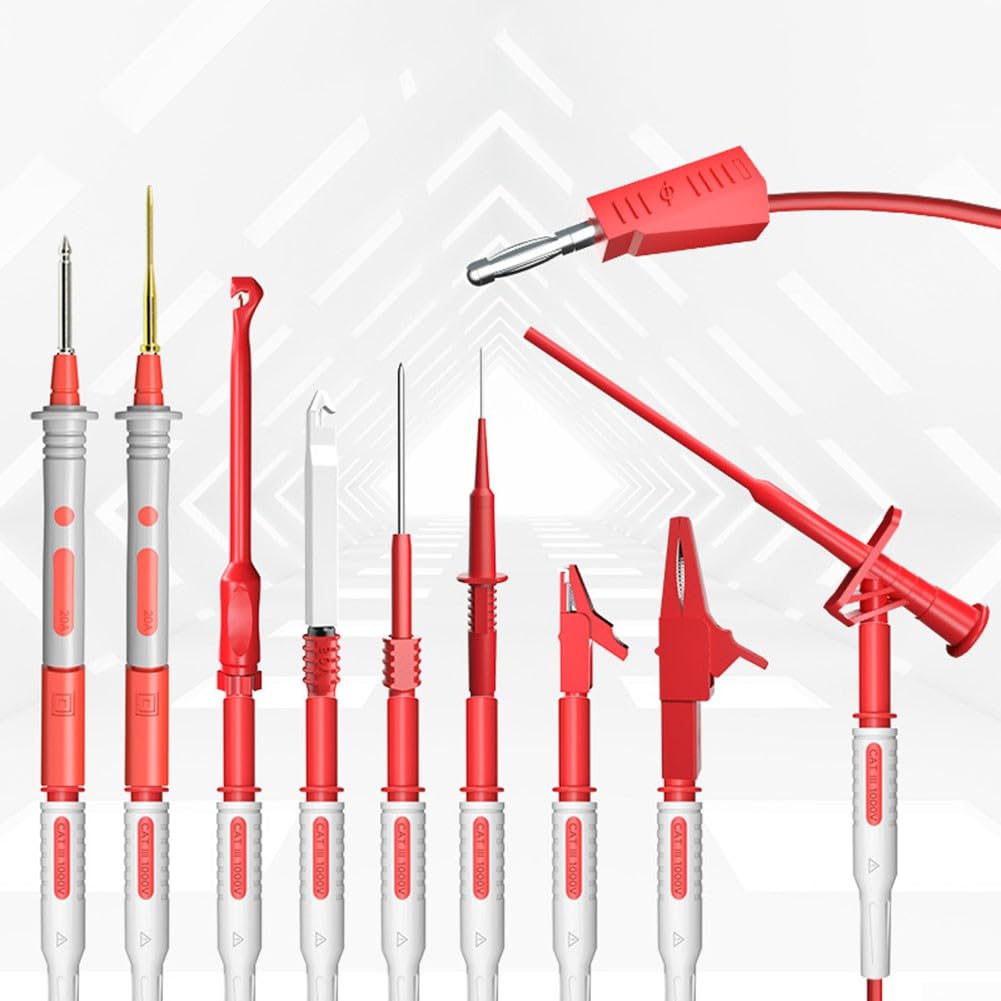 25-teiliges Multimeter-Messleitungs-Set mit Krokodilklemme, Prüfhaken, Draht-Piercing-Sonde