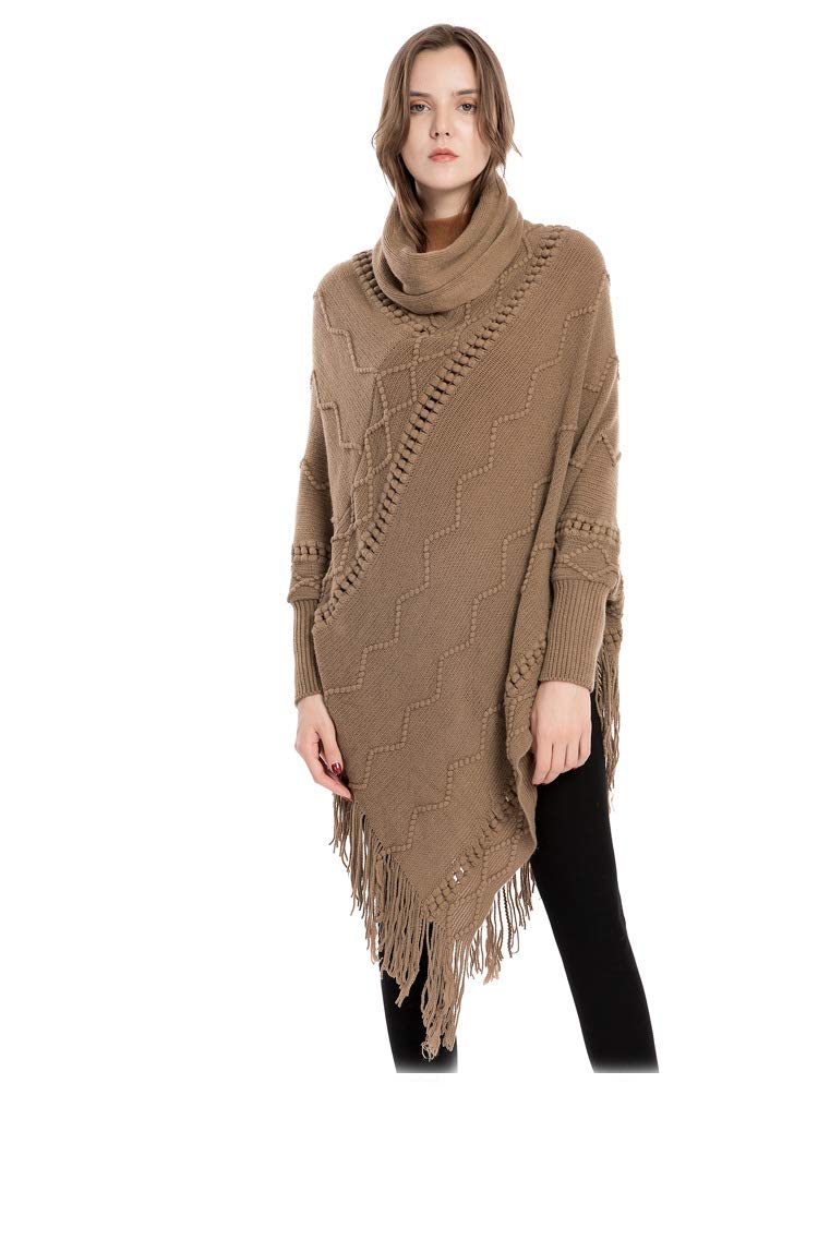 Be Bold Inside & Elegant Outside Women's Mid Thigh Wool Plain Parka Cape Coat Wrap-image-18