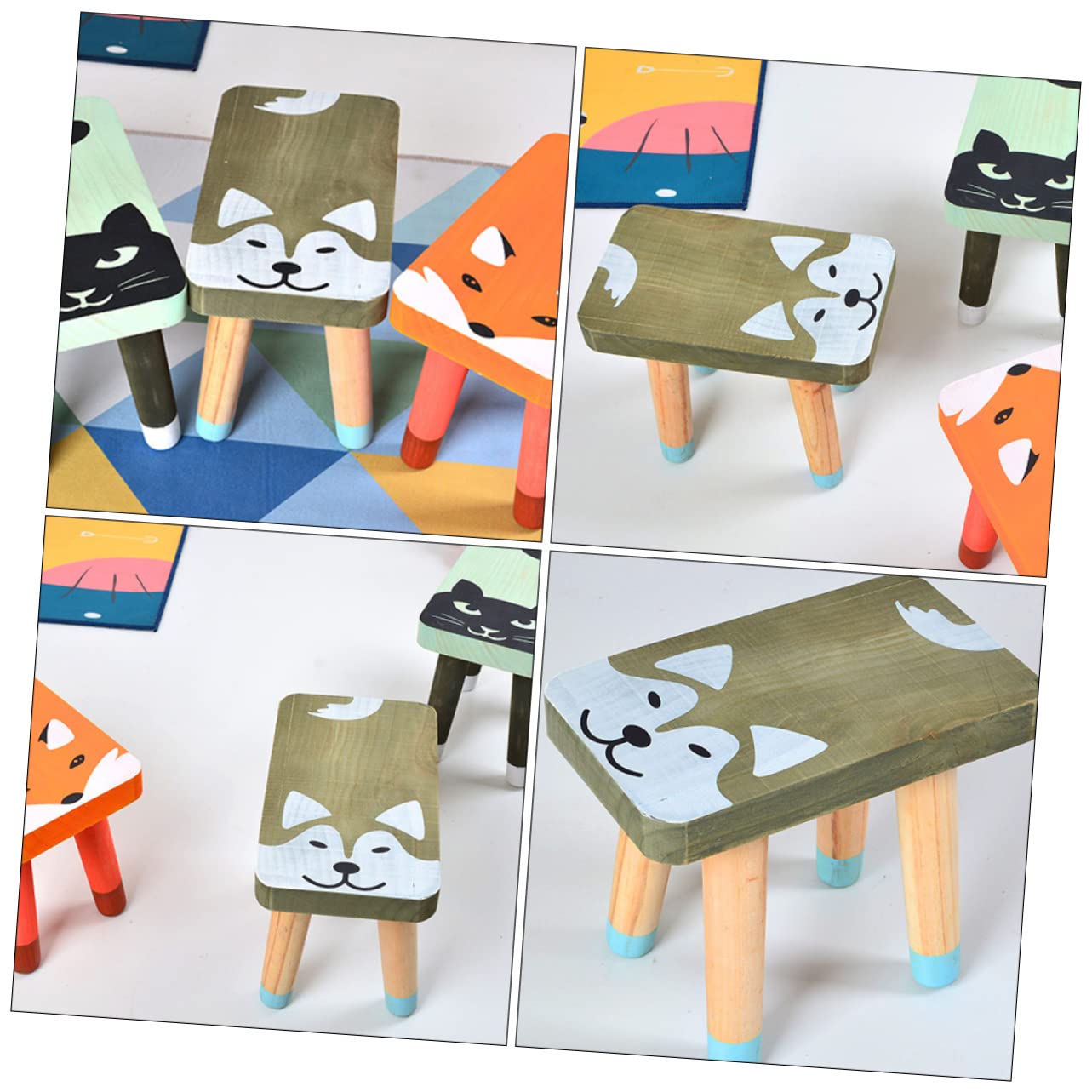 CHILDWEET 1Pc Wooden Low Stool for Foot Stool for Home and Use Lightweight and Stable Design for Shoe Changing and Playtime