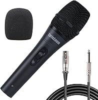 Vista 1 de LyricLoom Micrófono profesional de karaoke con cable, micrófono de mano de metal con cable e interruptor de 16.4 pies, micrófono dinámico vocal