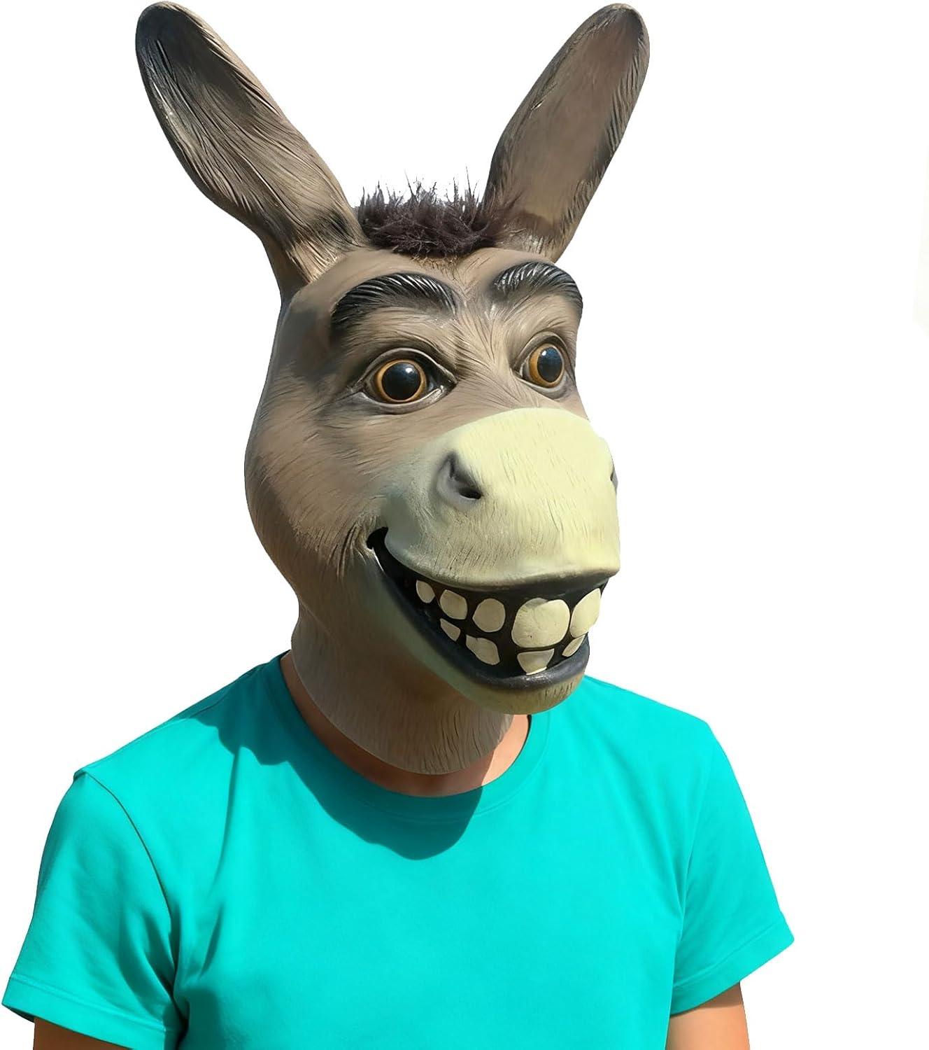 Donkey Mask, Funny Latex Movie Character Animal Head Mask for Cosplay Costume Mask - Large Size