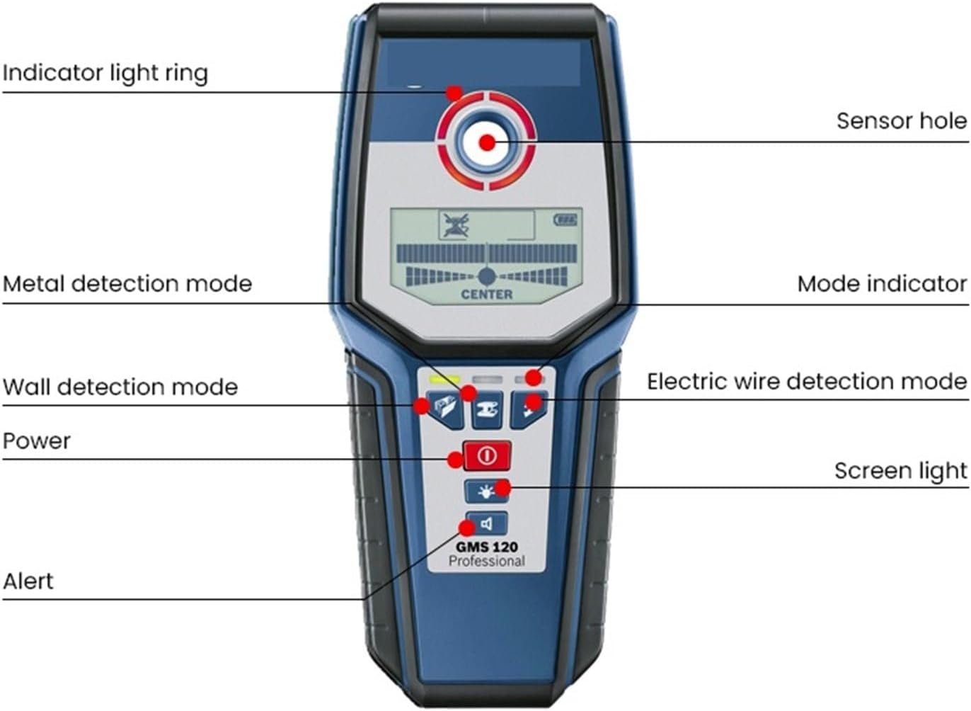 stud finder, Stud Finder Wall Scanner Metal Detector Stud Finder Inspection Wall Detector Cable Water Pipe Wood Metal Detector Scanner Tool GMS120