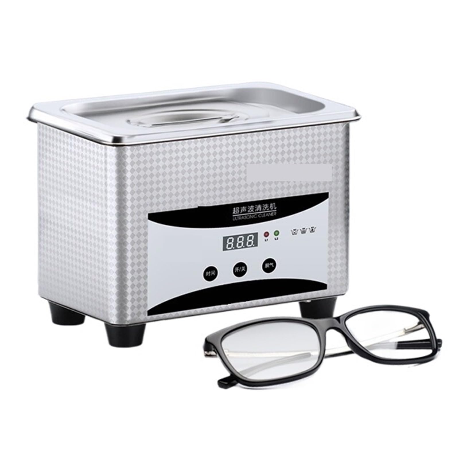 Środek do czyszczenia biżuterii, Myjka Ultradźwiękowa, 50W 1000ml Srebrna Biżuteria Pierścień Okulary Zegarki Urządzenie Do Czyszczenia Protez na element