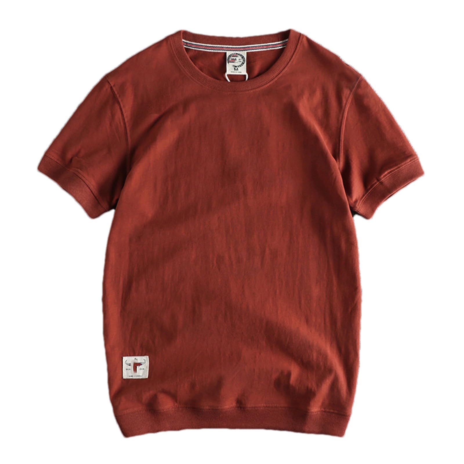 Retro Heritage - Camiseta básica de manga corta para hombre, con dobladillo acanalado, cepillado, ajuste regular, estilo casual