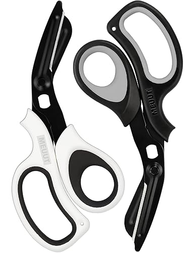 Miniatura 59 de MEUUT Paquete de 2 tijeras médicas para enfermeras, tijeras de vendaje patentadas con cuchillas antiadherentes, tijeras de grado quirúrgico, tijeras