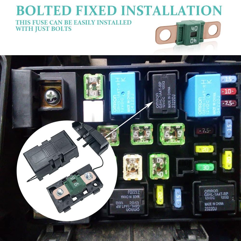 3 fusibles AMI/Midi, fusibles de coche, reemplazo de enlace AMI de alta corriente de 40 amperios, accesorios automotrices, kit surtido de tornillos para automóviles, camiones, barcos