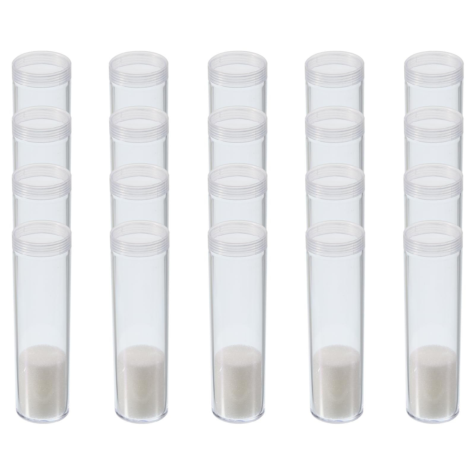 Tubes à Pièces Transparents - Lot De 10 - Rangement Collection Pièces De Monnaie - Avec Protection Mousse - 11cm