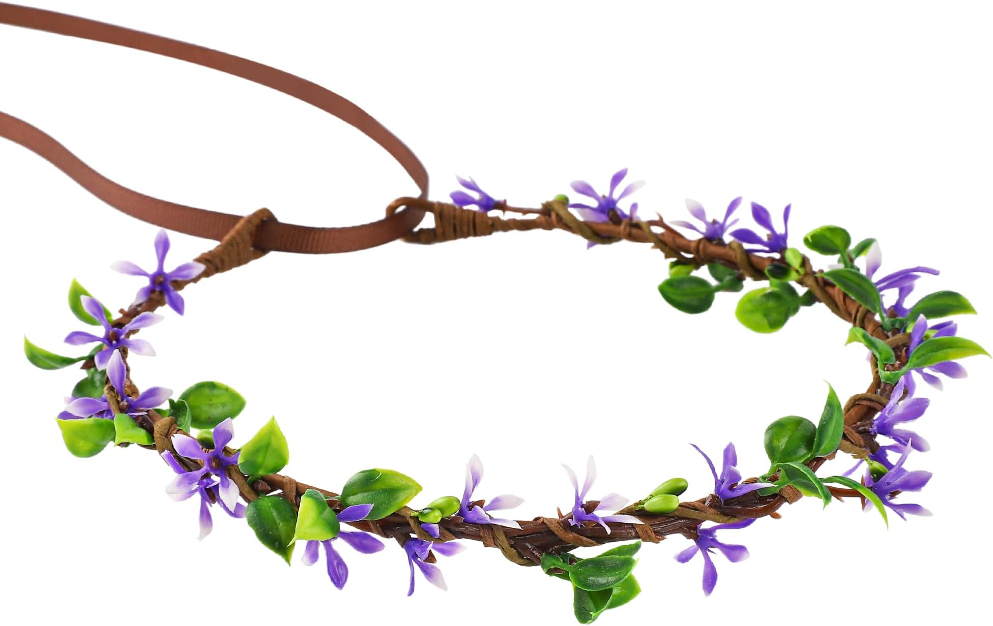 KorViSHOW Handmade Purple Flower Crown Girls Headband