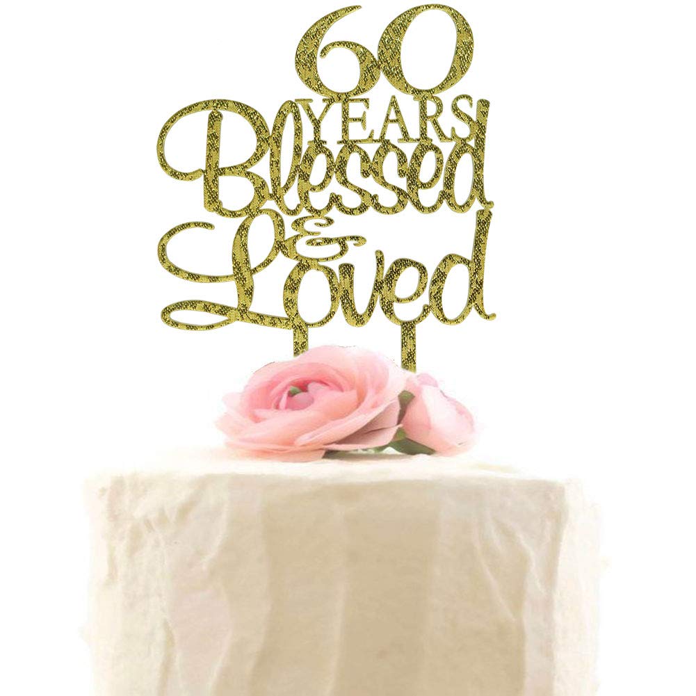 30Pcs Happy 60th Birthday Cupcake Toppers Silver Glitter - View #13