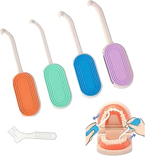 歯科矯正用フック 4色り アライナーリムーバー チューイー 2in1 歯列矯正用 マウスピース リテーナー ブラシ付き ウスピース 取り外し器具