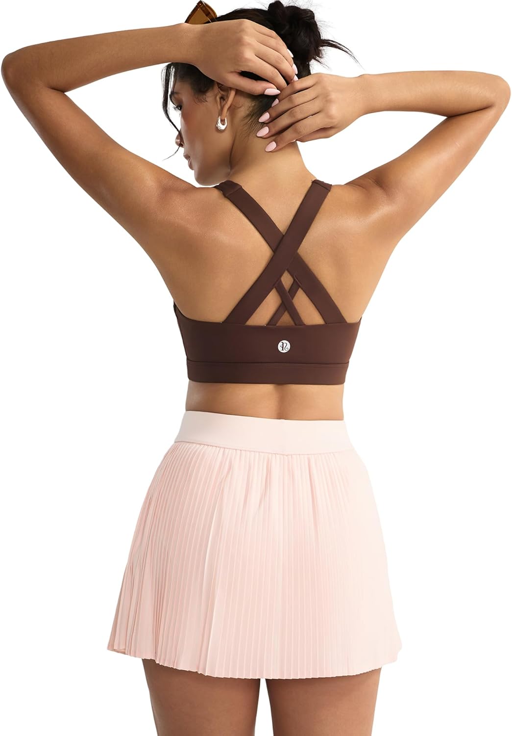 RUNNING GIRL Sports Bras for Women,Padded Strappy Sports Bras Criss-Cross Back Medium Support Sports Bras with Removable Cups - Image 3