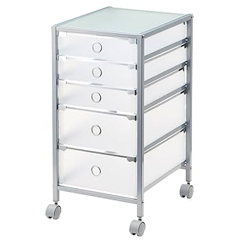 Amazon｜サンワダイレクト キャビネット 5段 ガラス天板