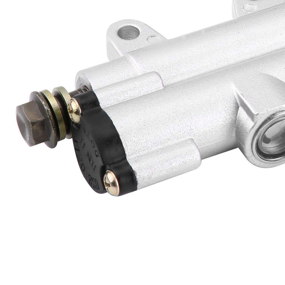 Fydun Universale Pompa Freni Posteriore Pit Bike Motocross ATV, Cilindro Principale Idraulico, Eccellenti Prestazioni di Frenata (Argento)