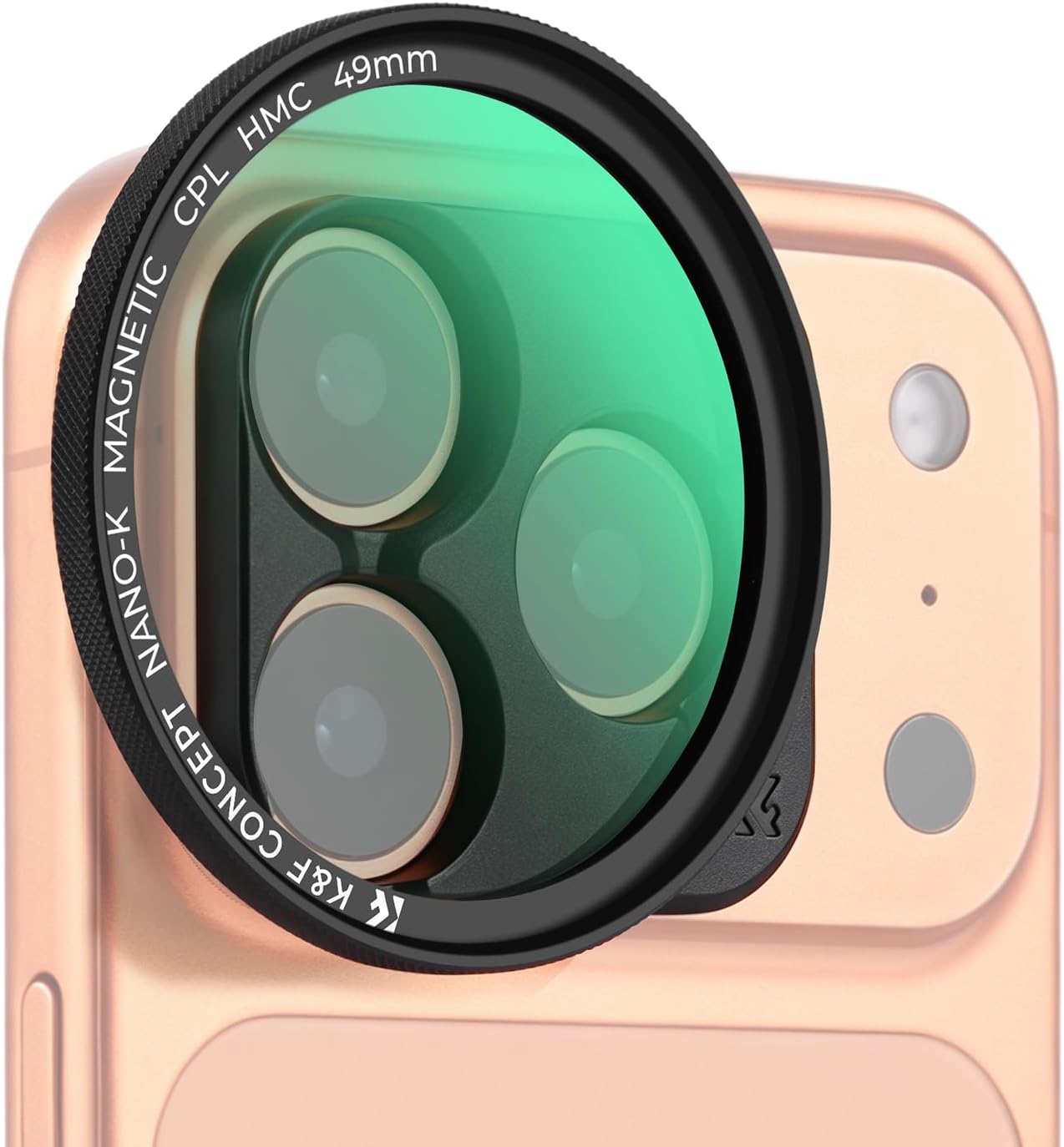 K&F CONCEPT Magnetic CPL Filter Set Compatible with iPhone 17 Pro & Pro Max, 49mm Phone Lens Filter Kit with Direct-Fit Camera Base, Case Compatible Circular Polariser for iPhone