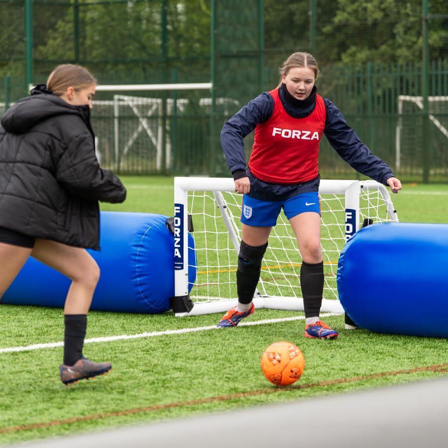 FORZA Alu60 Pro - Porta da calcio pieghevole [1,2 x 0,8 m], telaio resistente alle intemperie e rete in HDPE, design a sgancio rapido, per interni ed esterni