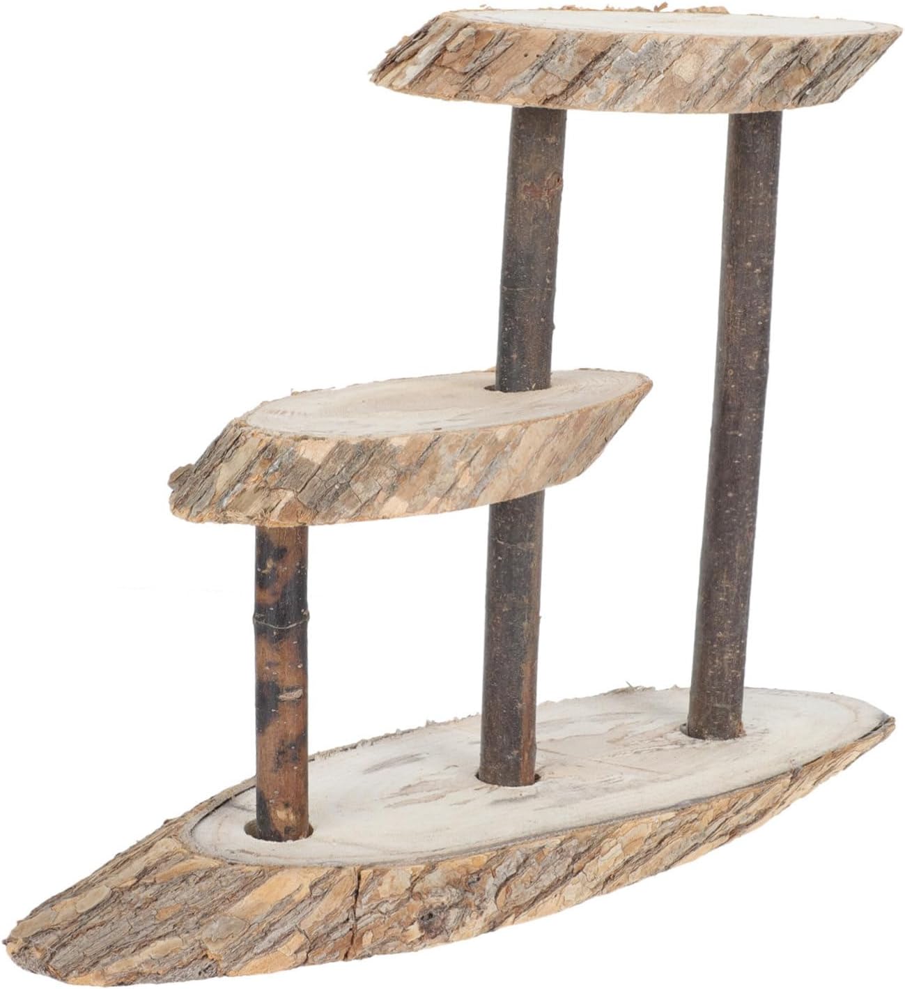 Candlestick Ornaments Natural Wood Stand Plant Shelf Decor Landscaping Adornment Display Stand