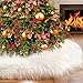 Fannybuy 30/36/48/60inch Christmas Tree Skirts Plush Faux Fur Handmade Tree Skirt Decorations for Indoor Outdoor Home Xmas Party Decor (30inch)