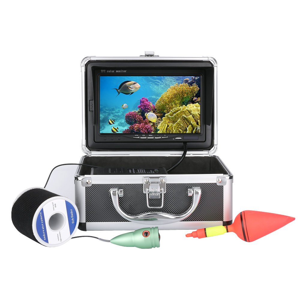Podwodna kamera wędkarska 15/20/3. 0M 1000TVL. Fish Fisher Underwater Ice Fishing Camera 7" LCD Monitor 6 SZTUK biały PROWADZONY Kamera do łowienia(White LEDs 20M Cable)