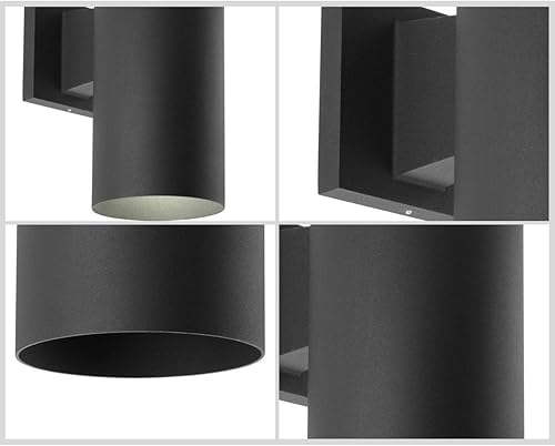 Miniatura 13 de Progress Lighting Cylinder Collection - Farol de pared LED para exteriores, 5 pulgadas, color negro