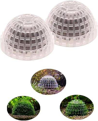 2 Pack Aquarium Moss Ball Holder, Hollow-Designed Plastic Plant Holder